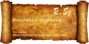 Ronchetti Szabolcs névjegykártya