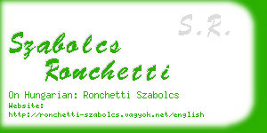 szabolcs ronchetti business card